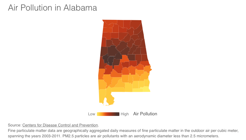 Alabama Ranked 5th Most Polluted State for Particle Pollution